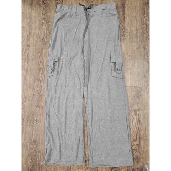 Women's Thin Straight Leg Cargo Sweatpants Stretch Size XL Gray - Picture 1 of 3